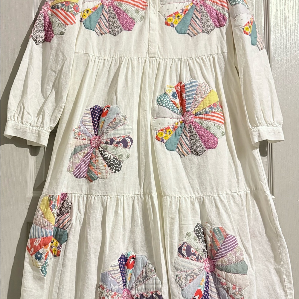 Sea NY Floral multicolor Patchwork Paloma shirt dress medium - Picture 8 of 13